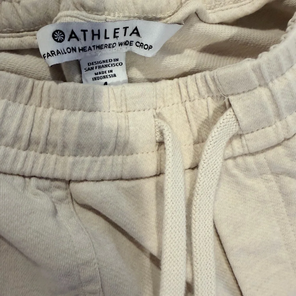 Athleta Women's Off-White Wide-Leg Pants - Picture 8 of 10